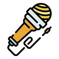 Microphone icon color outline vector