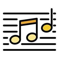 Musical notes icon color outline vector