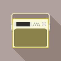 Portable old radio icon, flat style vector