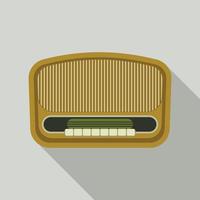 icono de radio vintage am, tipo plano vector