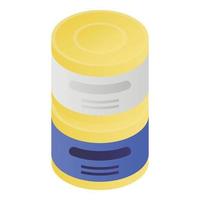 Tin can stack icon, isometric style vector