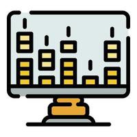 Audio frequency monitor icon color outline vector
