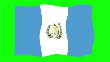 Guatemala golvend vlag 2d animatie Aan groen scherm achtergrond. looping naadloos animatie. beweging grafisch video