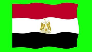 egypte agitant le drapeau animation 2d sur fond d'écran vert. animation transparente en boucle. graphique de mouvement video