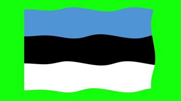 Estonia Waving Flag 2D Animation on Green Screen Background. Looping seamless animation. Motion Graphic video