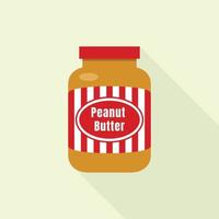 Peanut butter jar icon, flat style vector