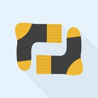 Winter sport socks icon, flat style vector