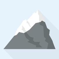 icono de montaña de esquí, estilo plano vector