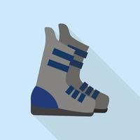 icono de botas modernas de esquí, estilo plano vector