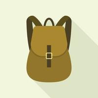 Textile backpack icon, flat style vector