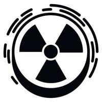 Radiation sign icon, simple style vector