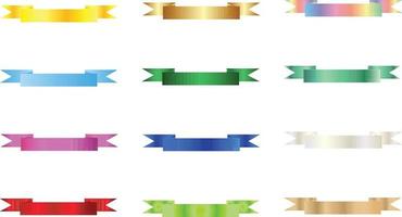 Colorful Vector Ribbon Banners. Set of Ribbons Banners with Label, Tag and Quality Badges. Banners set and colorful Ribbon, isolated on white background. Ribbon Banner in modern simple flat design