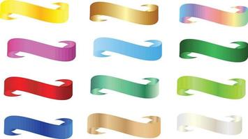 Colorful Vector Ribbon Banners. Set of Ribbons Banners with Label, Tag and Quality Badges. Banners set and colorful Ribbon, isolated on white background. Ribbon Banner in modern simple flat design