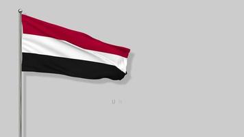 bandera de yemen ondeando en el viento representación 3d, día nacional, día de la independencia, pantalla verde de clave de croma, selección de luma mate video