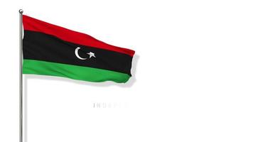 bandeira da líbia balançando ao vento renderização em 3d, dia nacional, dia da independência, tela verde chroma key, seleção luma matte video