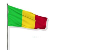 bandera de mali ondeando en el viento representación 3d, día nacional, día de la independencia, pantalla verde de clave de croma, selección de luma mate video