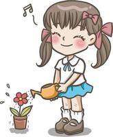 regar las plantas dibujo dibujos animados garabatos kawaii anime página para colorear lindas dibujo ilustrativo imágenes prediseñadas personajes chibi manga cómics vector