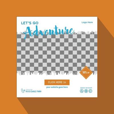 Square world travel agency social media post design, abstract template post for social media ad, design for travel ads