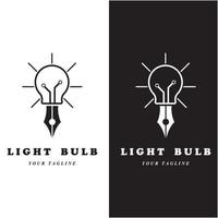 creative light bulb logo and vector with slogan template