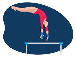 Female gymnast olympic illustration. vector