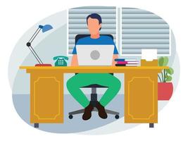 Businessman working from home vector