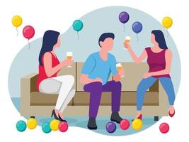Drink party people illustration vector