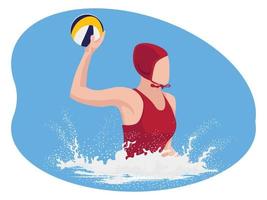 jugador de voleibol acuático hermosa ilustración vector