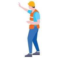 Construction architect engineer worker illustration. vector