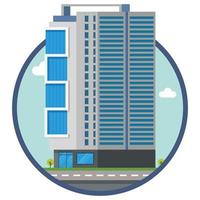 edificio de la ciudad de apartamentos hermosa ilustración. vector