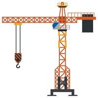 Tower crane build machine illustration vector