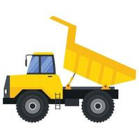 ilustración para camión volquete de vehículos de maquinaria de construcción. vector