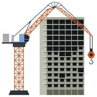 Construction building tower crane illustration vector