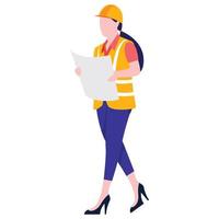 Construction architect engineer worker illustration. vector