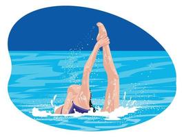 Female swimmer beautiful illustration vector