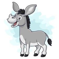 burro divertido de dibujos animados aislado sobre fondo blanco vector