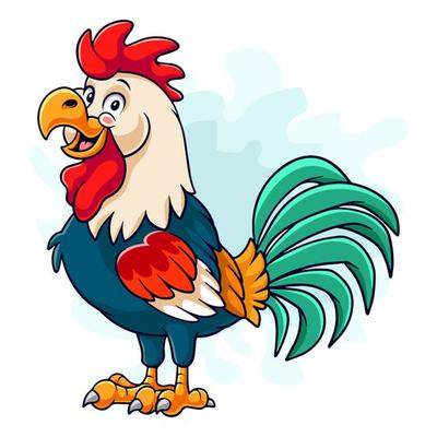 funny rooster cartoon