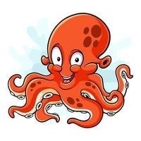 Cartoon funny octopus isolated on white background vector