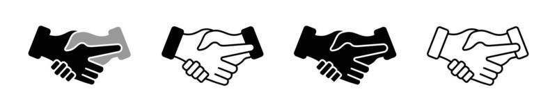 friendly handshake icon  set,Business agreement handshake icon in different style vector illustration