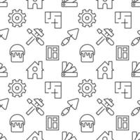 Seamless vector pattern of gear, map, shovel, window, hammer, screwdriver. Suitable for web sites, apps, covers, wrapping