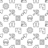 Seamless vector pattern of gear, map, shovel, window, hammer, screwdriver. Suitable for web sites, apps, covers, wrapping