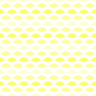 Seamless geometric repeating pattern of vibrant yellow semicircles