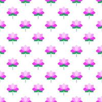 Seamless geometric repeating pattern of violet lotus on white background vector