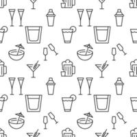 Seamless vector pattern of various beverages. Suitable for web sites, apps, covers, wrapping