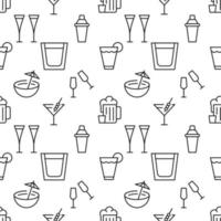 Seamless vector pattern of various beverages. Suitable for web sites, apps, covers, wrapping