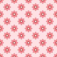 Seamless vector pattern of pink flower for printing and wrapping