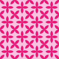 Seamless geometric repeating pattern of vibrant flower with four petals on pink background vector