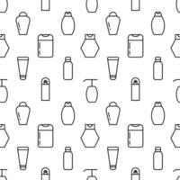 Seamless vector pattern of various cosmetic bottles. Suitable for web sites, apps, covers, wrapping