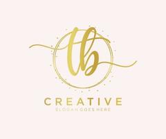 Initial TB feminine logo. Usable for Nature, Salon, Spa, Cosmetic and Beauty Logos. Flat Vector Logo Design Template Element.