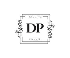 logo femenino inicial dp. utilizable para logotipos de naturaleza, salón, spa, cosmética y belleza. elemento de plantilla de diseño de logotipo de vector plano.