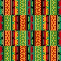 Kente Cloth Seamless Pattern - Colorful kente style fabric design for  Kwanzaa Stock Vector